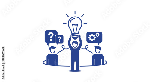 People Thinking Ideas Light Bulb Concept.