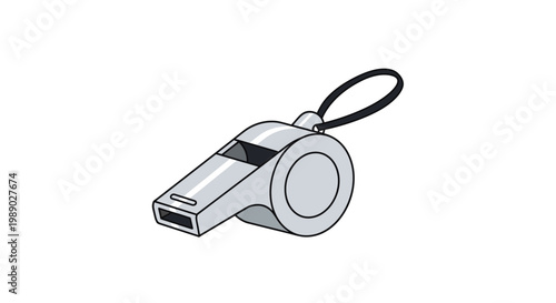 Referee Whistle with Black Lanyard.