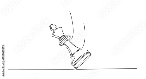 Chess King Piece Falling Over, Strategy Game Concept