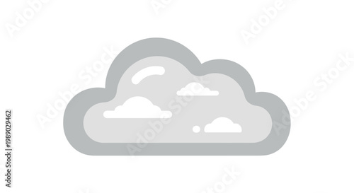 Cloud Icon, Weather Symbol, Simple Flat Design