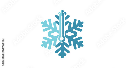 Cold Snowflake Thermometer Icon