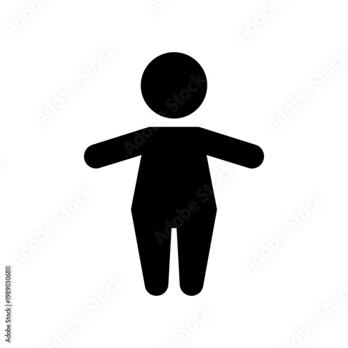 Tableau sur toile simple solid black stick figure on white background