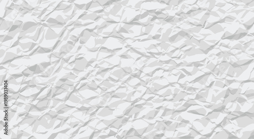 High resolution texture of clean white crumpled paper with multiple folds and creases across the entire surface.