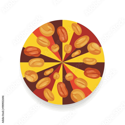 Creative Peanut Pattern Design on Radial Background