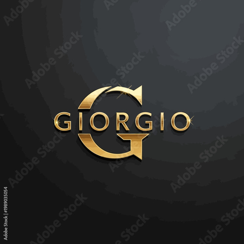 Golden Giorgio Logo with Stylized G Lettermark on Dark Background.