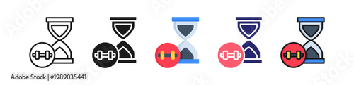 Interval Multiple Style Icon Set Collection. 