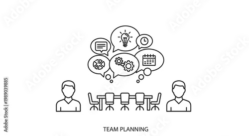 Business team planning and collaboration meeting.