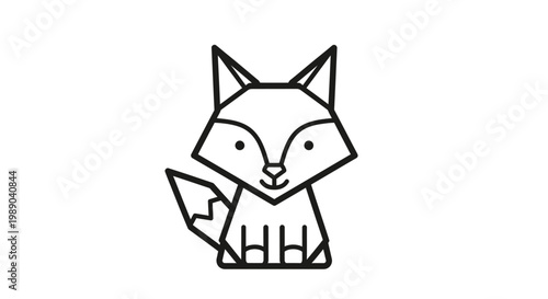 A cute cartoon fox with big eyes.