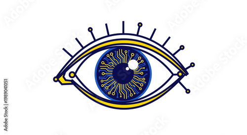 Detailed illustration of a blue eye.