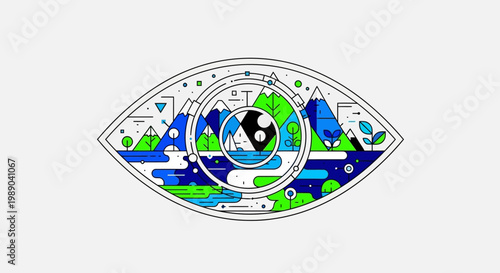 Eye with Earth and Yin Yang.