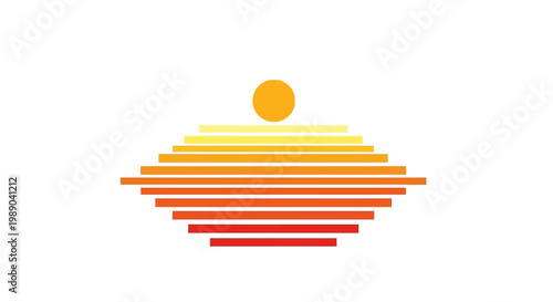 Vibrant sunset graphic design element.