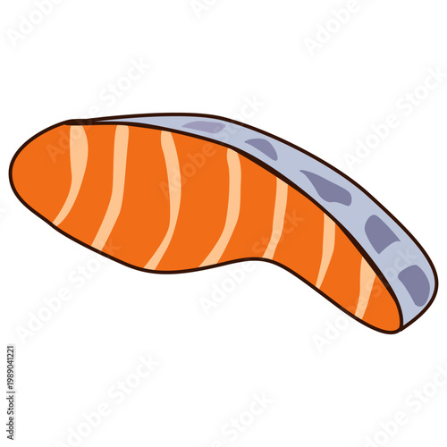 sashimi Salmon Fillet flat Illustration clipart