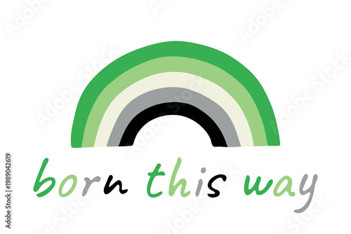 Colorful rainbow shape Aromantic pride flag Happy pride day LGBTQIA community Pride Month Vector hand drawn doodle for posters, stickers, logo, cards