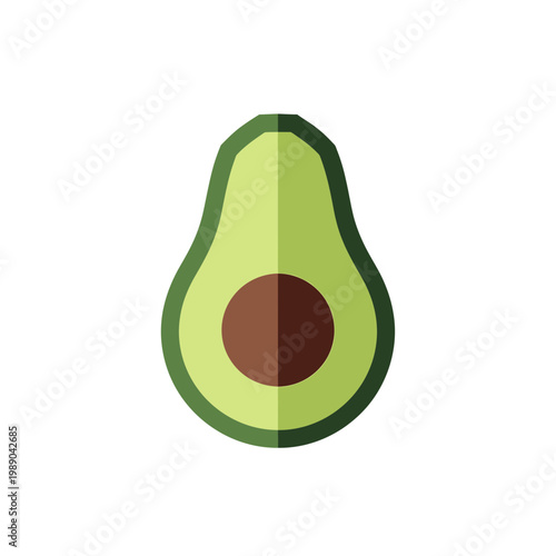 Avocado Halved Flat Icon: Healthy Food, Organic Ingredient