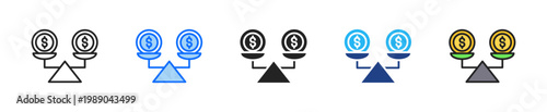 Customer Balance Icon Set Multiple Style Collection
