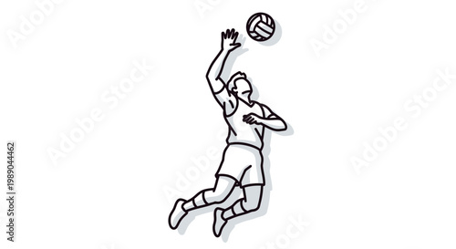 Man jumping to hit volleyball high 1.