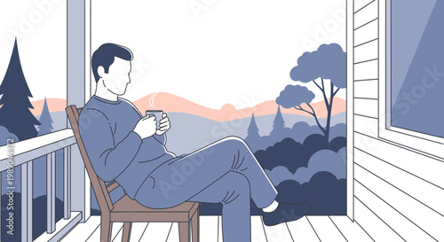 Man sitting on chair relaxing outside 2.