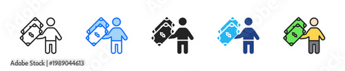 Customer Cash Icon Set Multiple Style Collection