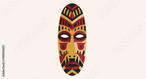 Vibrant Tribal Face Mask Design 5.