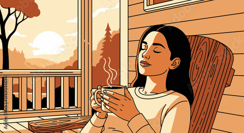 Woman Holding a Cup of Coffee.