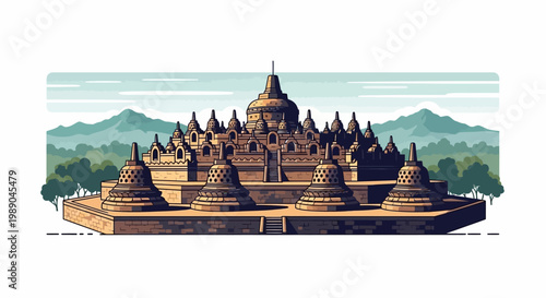 Borobudur Temple Ancient Architecture.