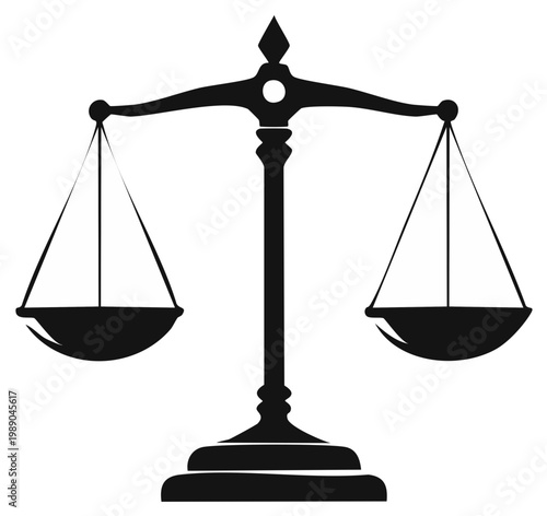 Stylized Balance Scale Illustrating Law Justice and Equality Icon