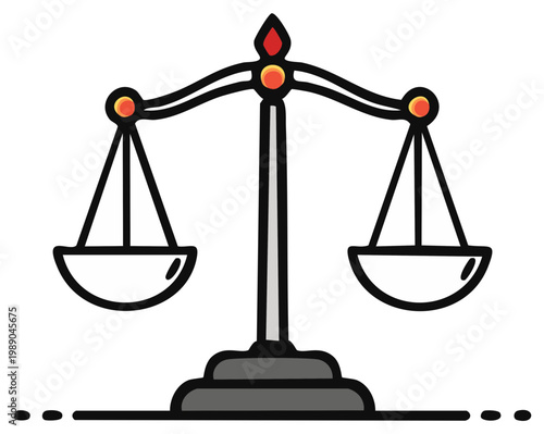 Balance Scales Icon in Flat Design Symbol of Justice and Legal Matters