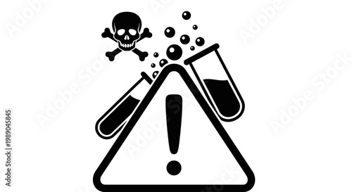 Hazardous Chemicals Danger Sign with Skull and Crossbones