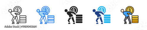 Customer Cost Burden Icon Set Multiple Style Collection