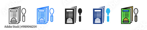 Dinner Menu Icon Set Multiple Style Collection