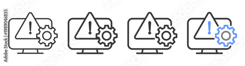 The Ultimate interruption Styles with Variations Line of icon set vector illustration.
