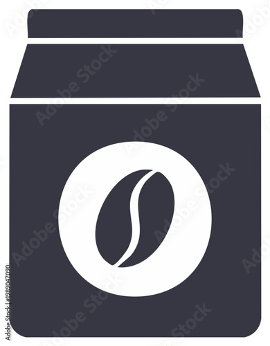 Coffee packaging with a bean logo, simple caffeine drink package