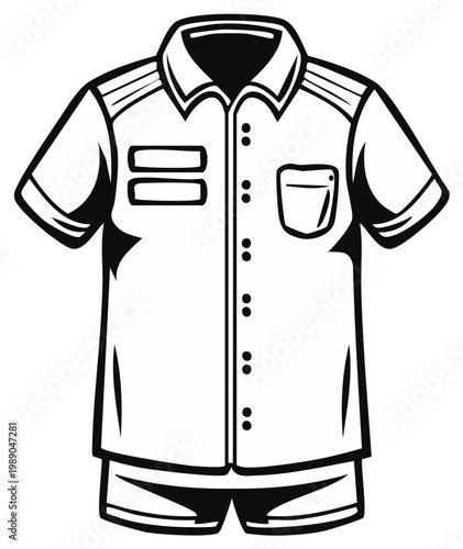 Short Sleeve Shirt and Shorts Apparel Outline Icon