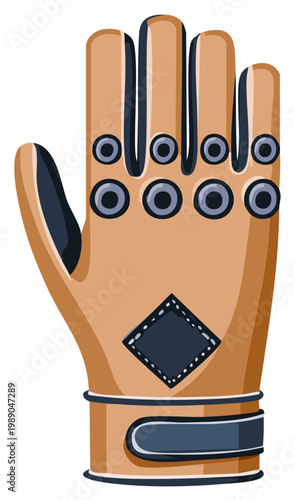 Illustrated Gauntlet Hand Protection Wearable Armored Glove Fashion Accessory