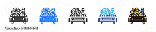 Dinner Outdoor Icon Set Multiple Style Collection
