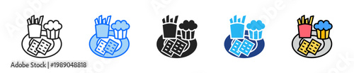 Dinner Snack Icon Set Multiple Style Collection
