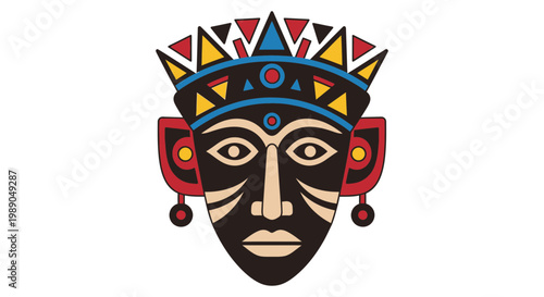 Tribal Face Mask Design Illustration.