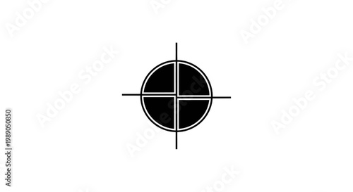 A black and white target symbol.