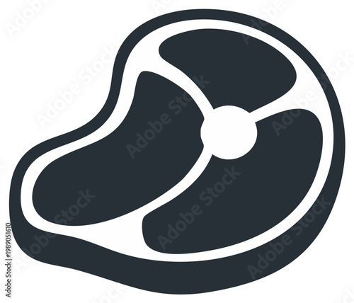 Simple beef steak meat food icon with bone