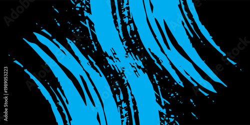 light blue black brush wrap car sticker pattern abstract banner sporty lines light blue black color combination grunge brush pattern, Vector Illustration.
