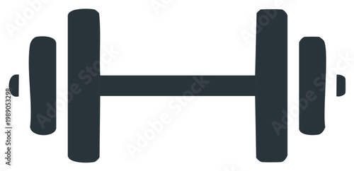 Simple dumbbell graphic icon for fitness and weightlifting concepts