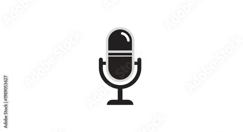 Simple black microphone icon on white.