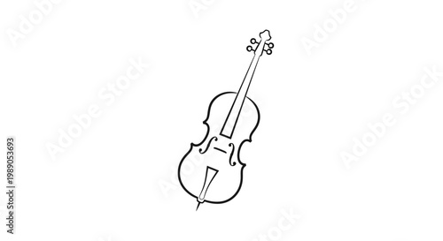 A simple line drawing of a violin.