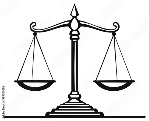 Justice scales symbol legal concept balanced decision graphic