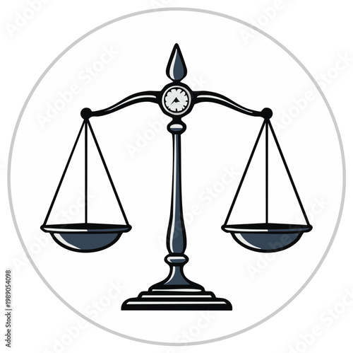 Classic scales of justice symbol representing fairness and legal judgment in a balanced state