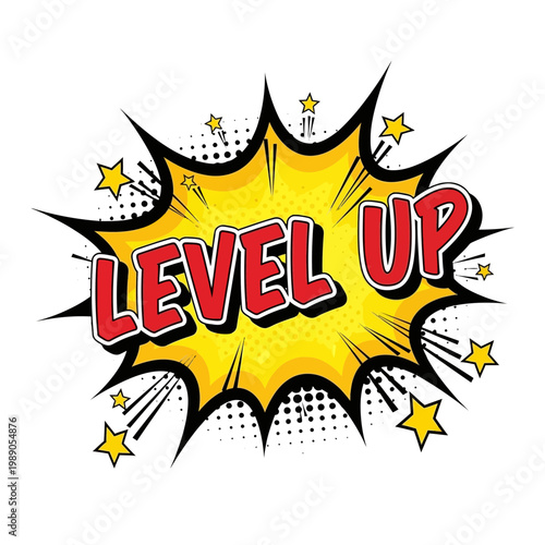 Level Up Comic Book Speech Bubble