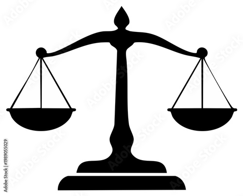 Scales of Justice Symbol Classic Design for Law Fairness and Balance Concept