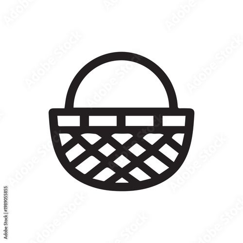 Simple charming hand drawn style basket icon for various design projects and applications