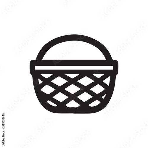 Handy Basket Outline Modern Graphic Design Element Clean and Versatile