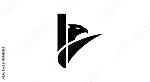 Abstract eagle head logo design with modern geometric style isolated